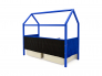 Кровать-домик мягкий Svogen с ящиками и бортиком синий