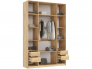 Шкаф 4-х створчатый 1600 Марвэл Браш Графит, Дуб Крафт