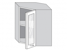 1.60.3у Шкаф настенный (h=720) угловой на 600мм со стекл. дверцей