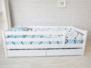 Кровать Сонечка с большим и средним бортом с ящиками