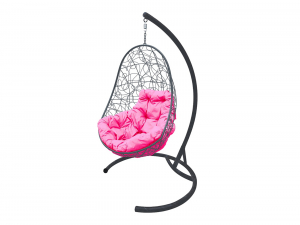 Кокон Овал с ротангом розовая подушка