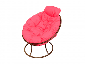 Кресло Папасан мини без ротанга розовая подушка
