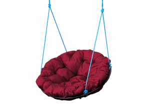 Кресло Папасан подвесное бордовая подушка