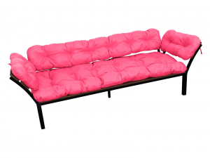 Диван Дачный с подлокотниками розовая подушка