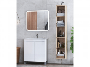 Комплект мебели в ванную Grani 750 белый напольный с сдверцами
