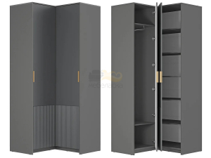 Шкаф угловой Пандора ШКУ-08 Графит/базальт