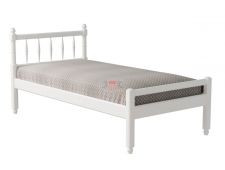 Кровать-10 двойная с фигурными спинками из массива 1400*2000 белая