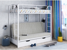 Двухъярусная кровать с диваном Мадлен ЯЯ Серый-пифагор