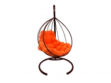 Кокон Капля без ротанга оранжевая подушка